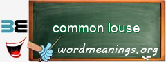 WordMeaning blackboard for common louse
